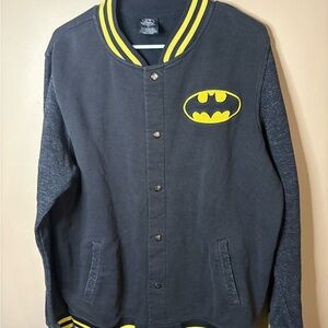 Batman Kids Varsity Jacket - Dark Gray and Yellow